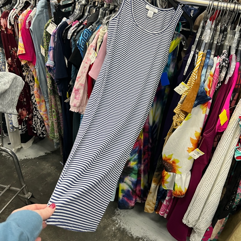 Motherhood Black and White Striped Dress Size XS